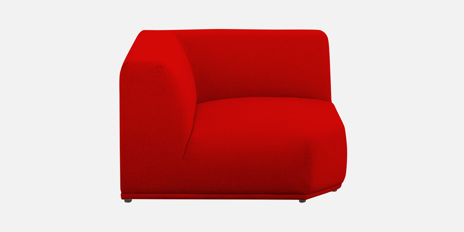 Adam Fabric LHS Sectional Sofa (3+Ottoman Lounger) In Ruby Red Colour - Febonic Living