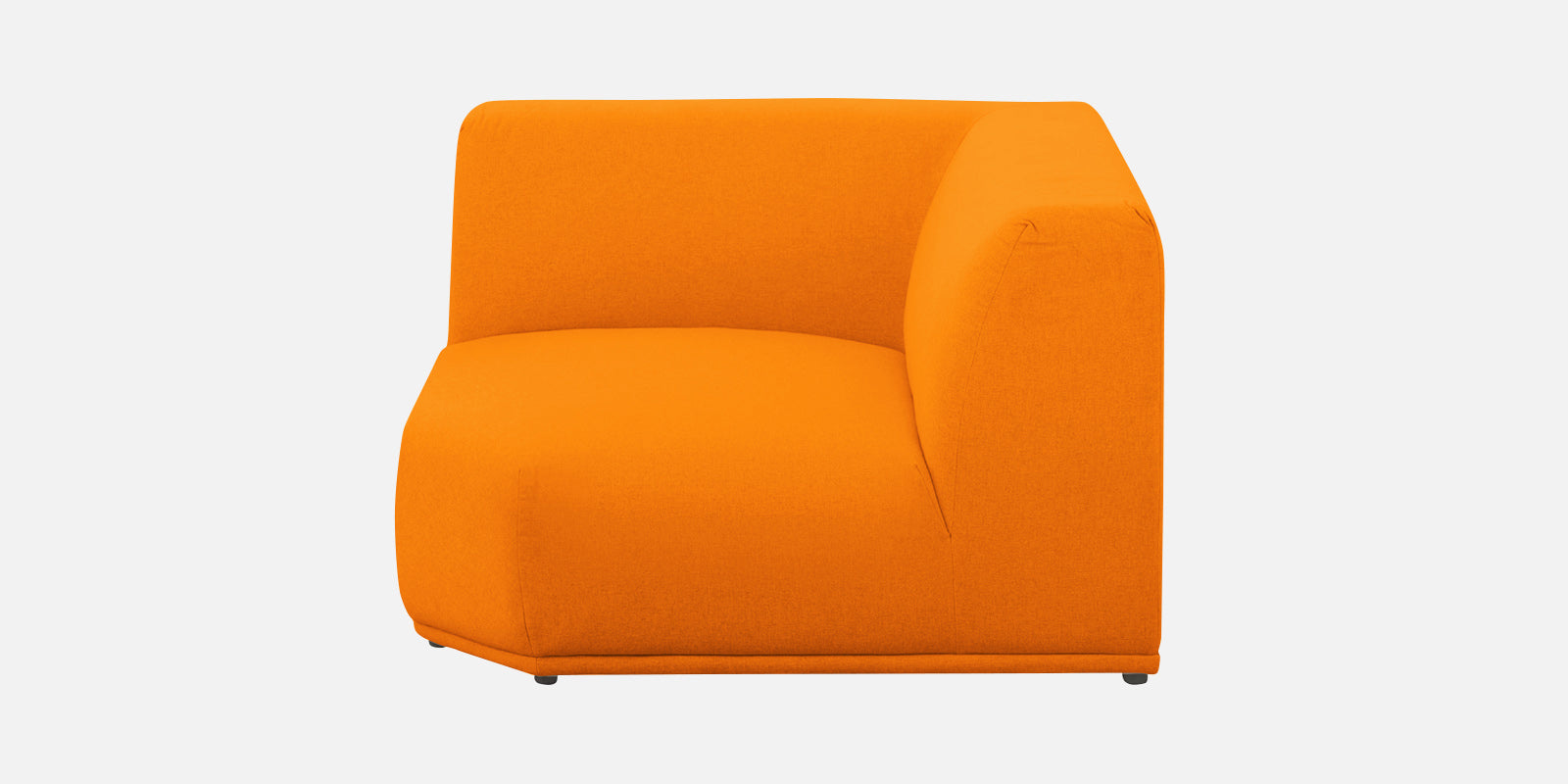 Adam Fabric RHS Sectional Sofa (3+Ottoman Lounger) In Vivid Orange Colour - Febonic Living