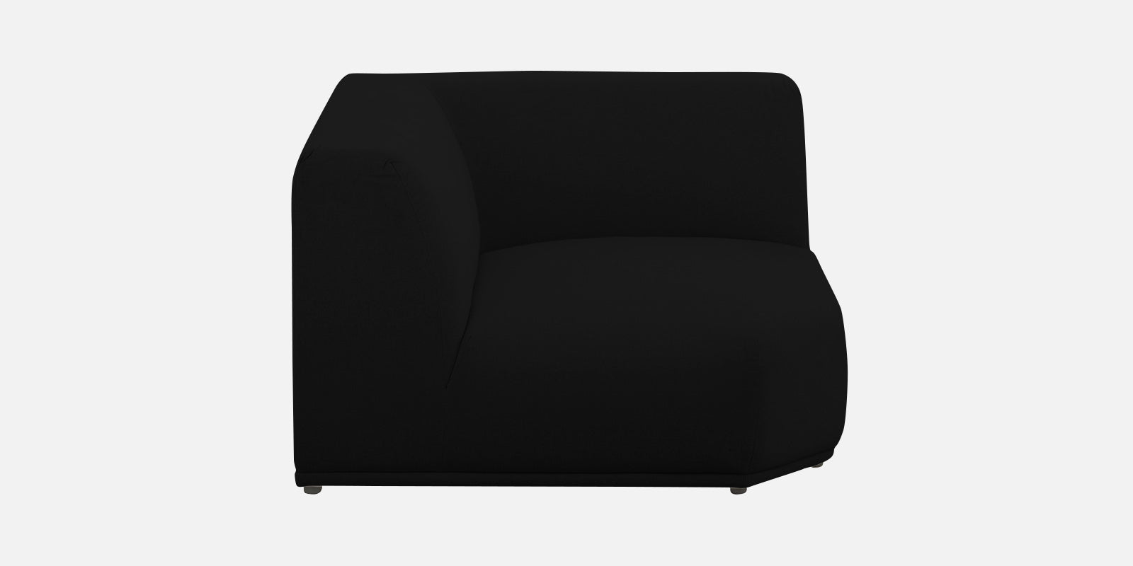 Adam Fabric LHS Sectional Sofa (3+Ottoman Lounger) In Zed Black Colour - Febonic Living