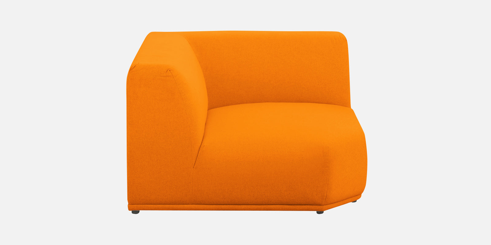 Adam Fabric LHS Sectional Sofa (3+Ottoman Lounger) In Vivid Orange Colour - Febonic Living
