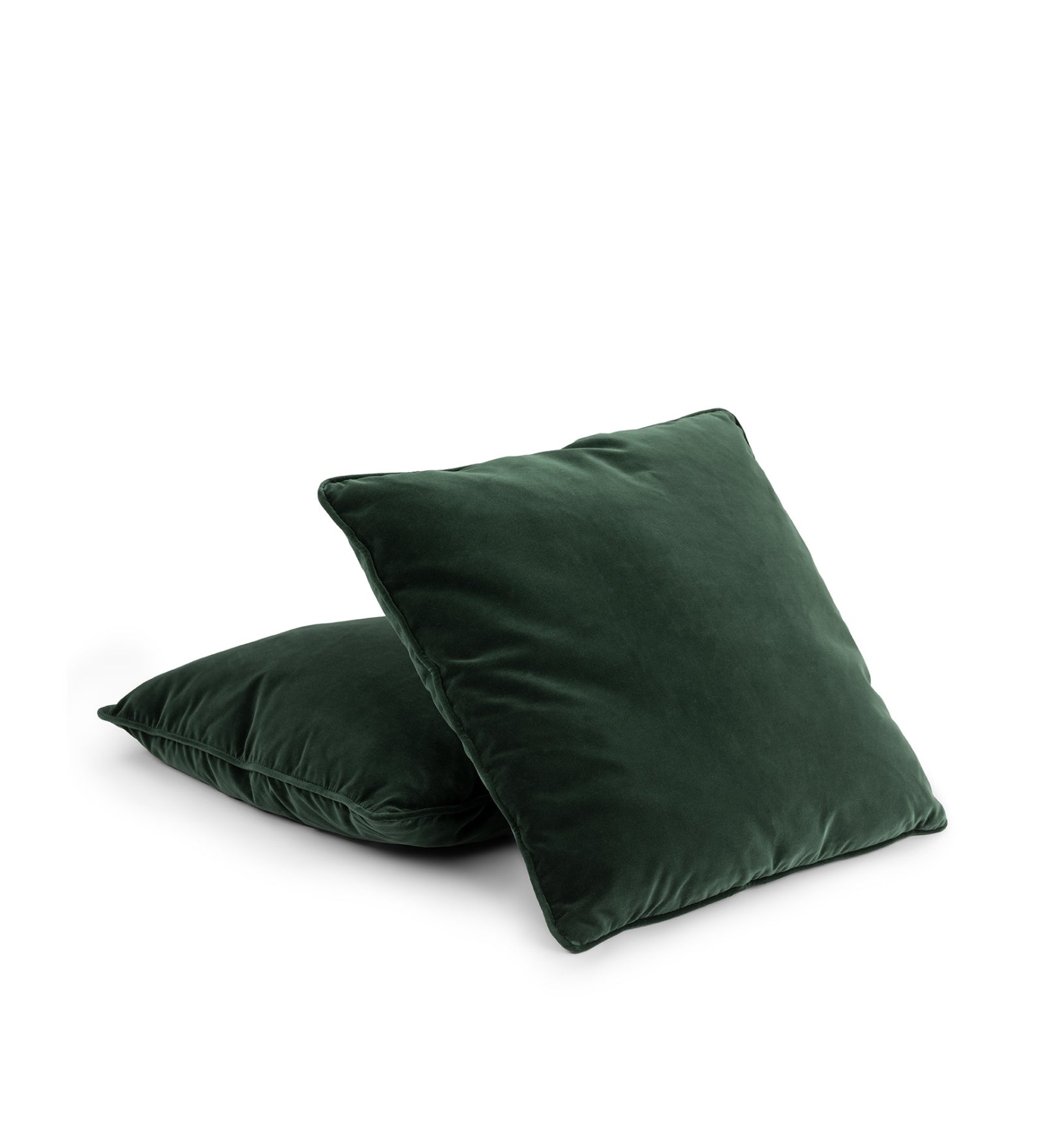 Lucca Velvet 20x20 inches Cushion + Covers (Pack of 2) In Amazon Green Colour