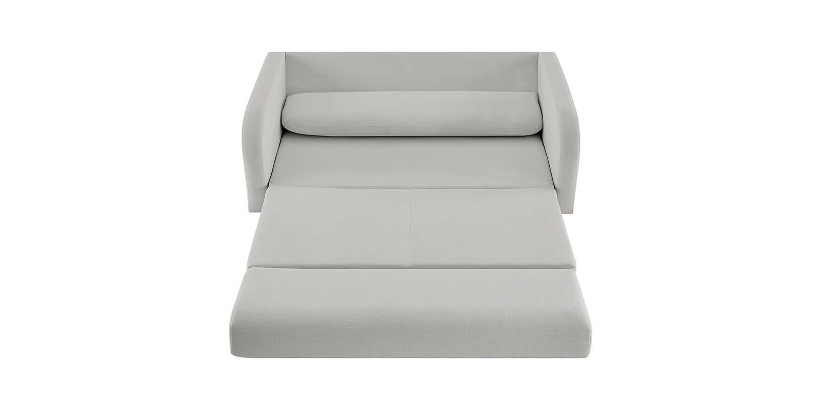 Rosa Fabric 3 Seater Foldable Sofa Cum Bed In Lit Grey Colour - Febonic Living