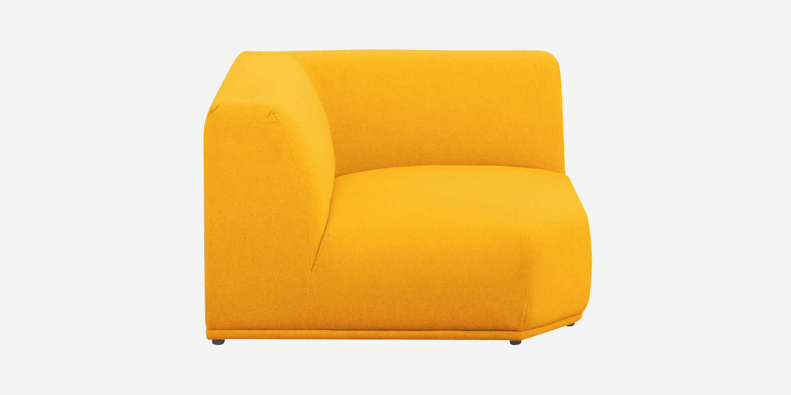 Adam Fabric LHS Sectional Sofa (3+Ottoman Lounger) In Bold Yellow Colour - Febonic Living