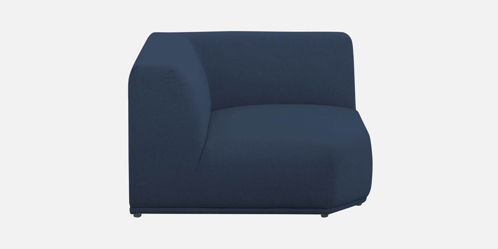 Adam Fabric LHS Sectional Sofa (3+Ottoman Lounger) In Denim Blue Colour - Febonic Living