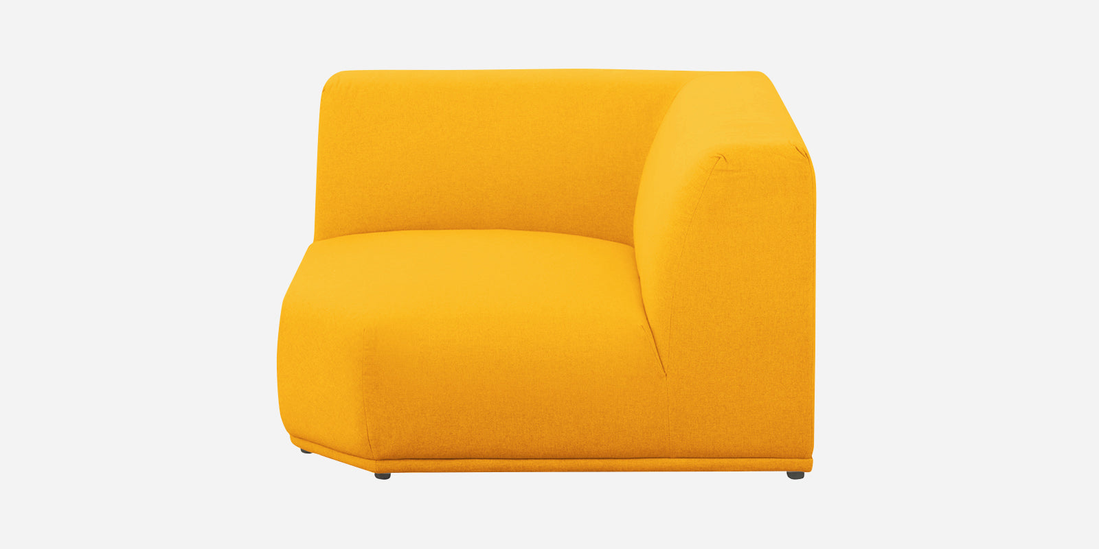 Adam Fabric RHS Sectional Sofa (3+Ottoman Lounger) In Bold Yellow Colour - Febonic Living