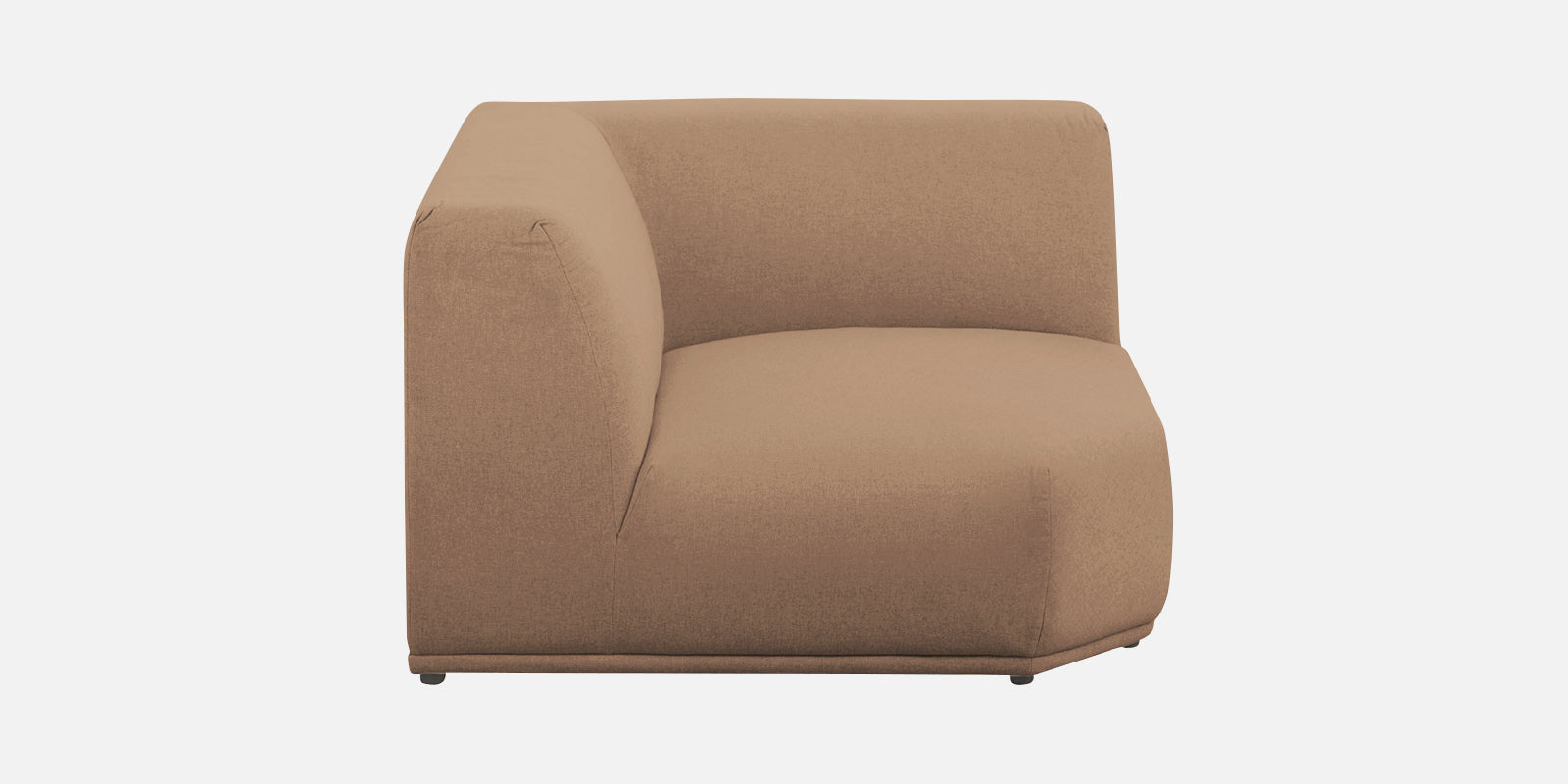 Adam Fabric LHS Sectional Sofa (3+Ottoman Lounger) In Cookie Beige Colour - Febonic Living