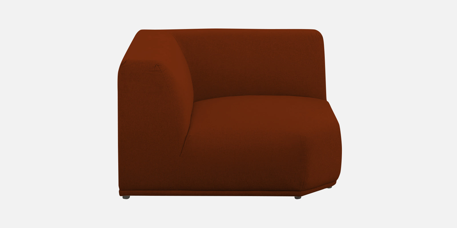 Adam Fabric LHS Sectional Sofa (3+Ottoman Lounger) In Burnt Orange Colour - Febonic Living