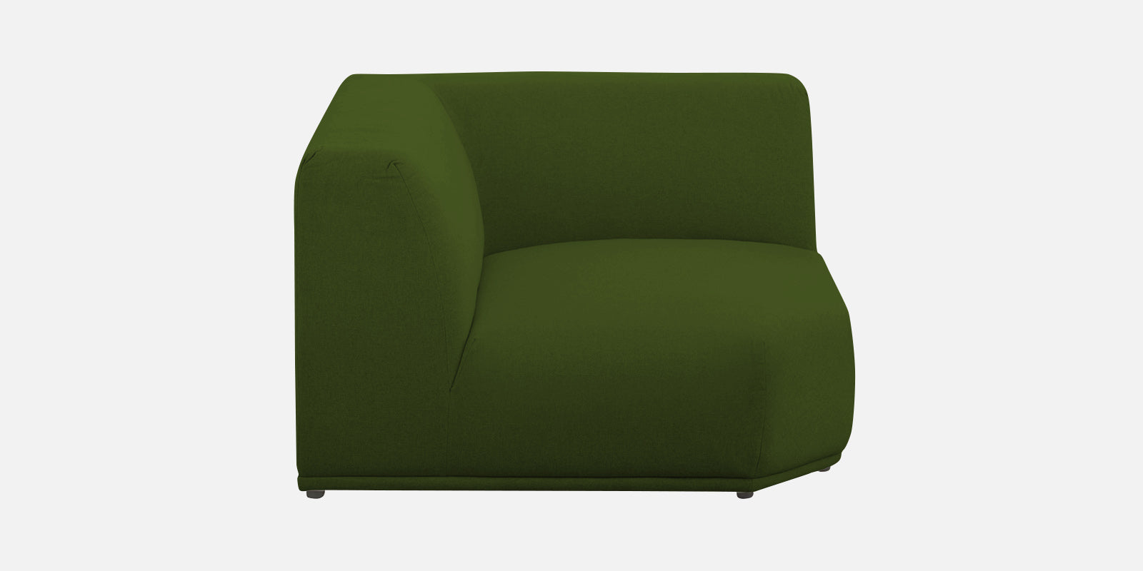 Adam Fabric LHS Sectional Sofa (3+Ottoman Lounger) In Olive Green Colour - Febonic Living