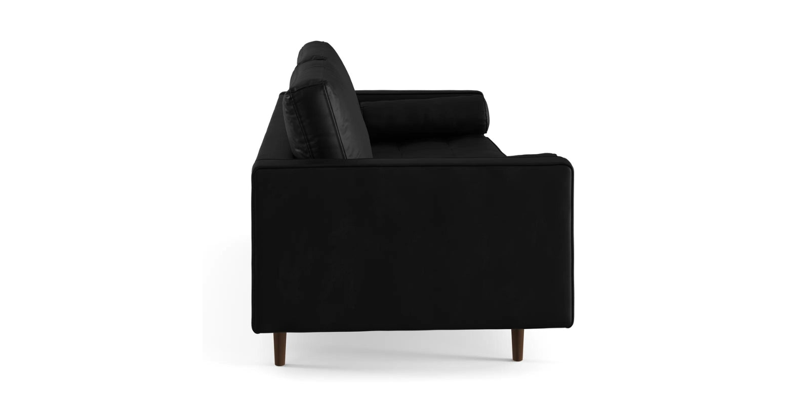 Sunny Leatherette 3 Seater Sofa in Black Finish