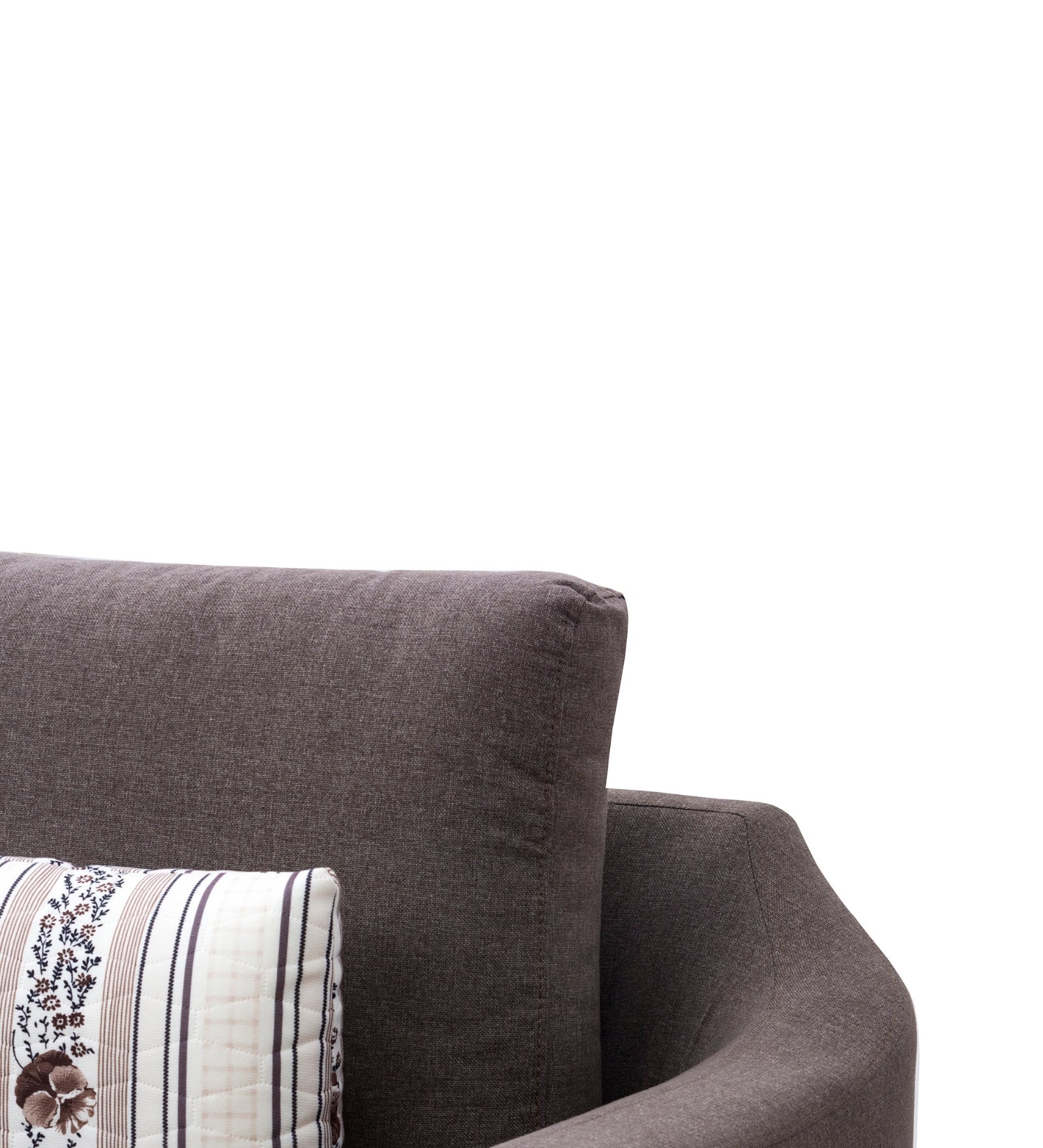 Cindy Fabric Arm Chair In Coffee Brown Colour - Febonic Living