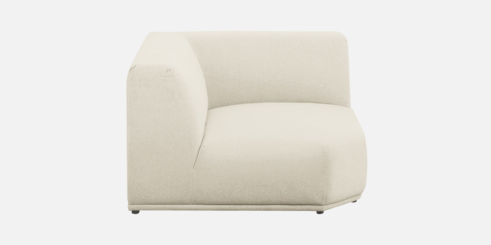 Adam Fabric LHS Sectional Sofa (3+Ottoman Lounger) In Ivory Cream Colour - Febonic Living