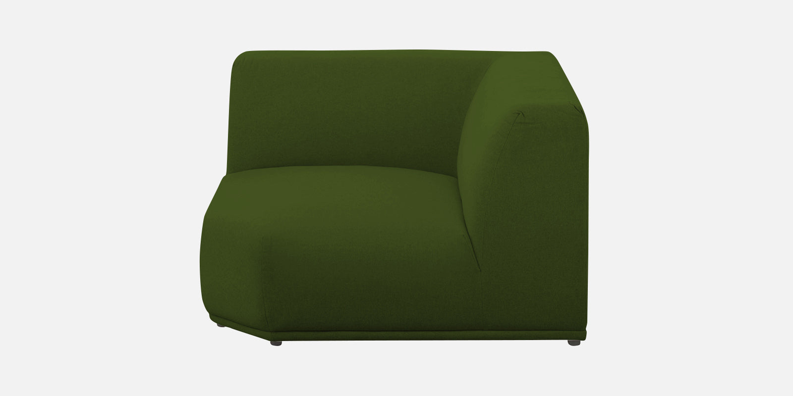 Adam Fabric RHS Sectional Sofa (3+Ottoman Lounger) In Olive Green Colour - Febonic Living