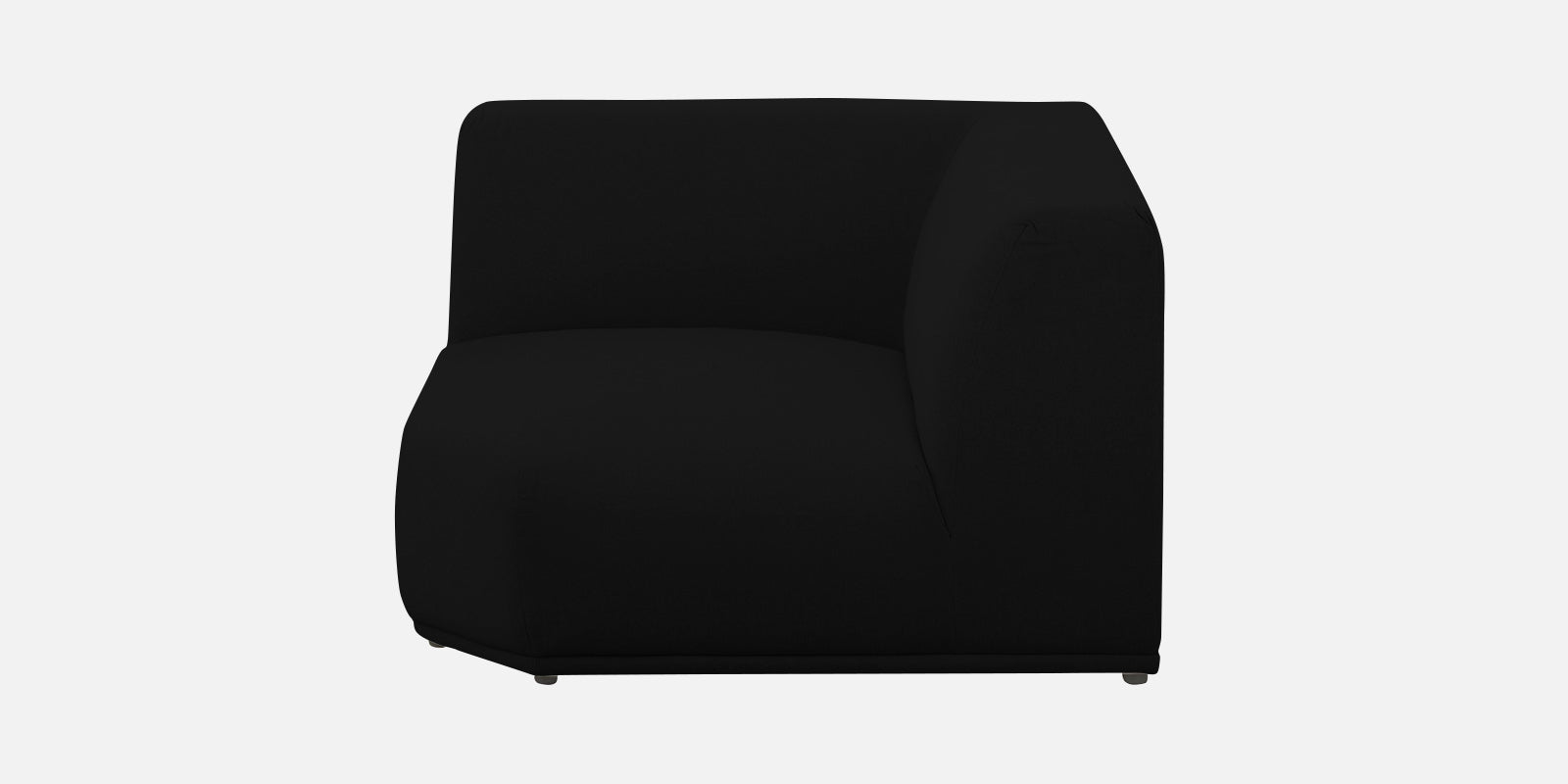 Adam Fabric RHS Sectional Sofa (3+Ottoman Lounger) In Zed Black Colour - Febonic Living