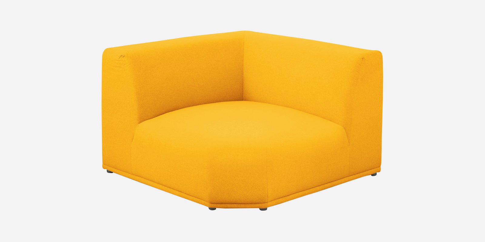 Adam Fabric RHS Sectional Sofa (3+Ottoman Lounger) In Bold Yellow Colour - Febonic Living
