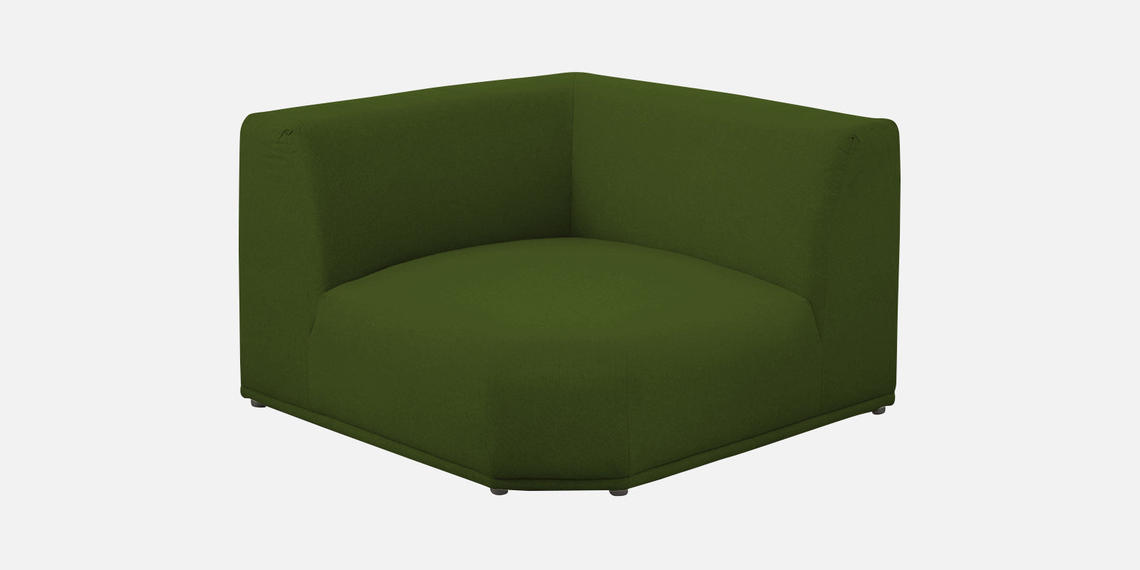 Adam Fabric RHS Sectional Sofa (3+Ottoman Lounger) In Olive Green Colour - Febonic Living