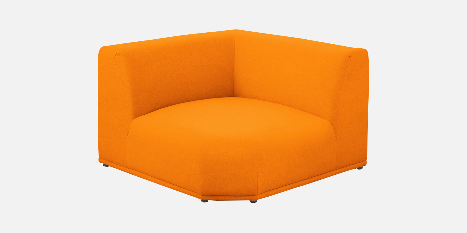Adam Fabric RHS Sectional Sofa (3+Ottoman Lounger) In Vivid Orange Colour - Febonic Living