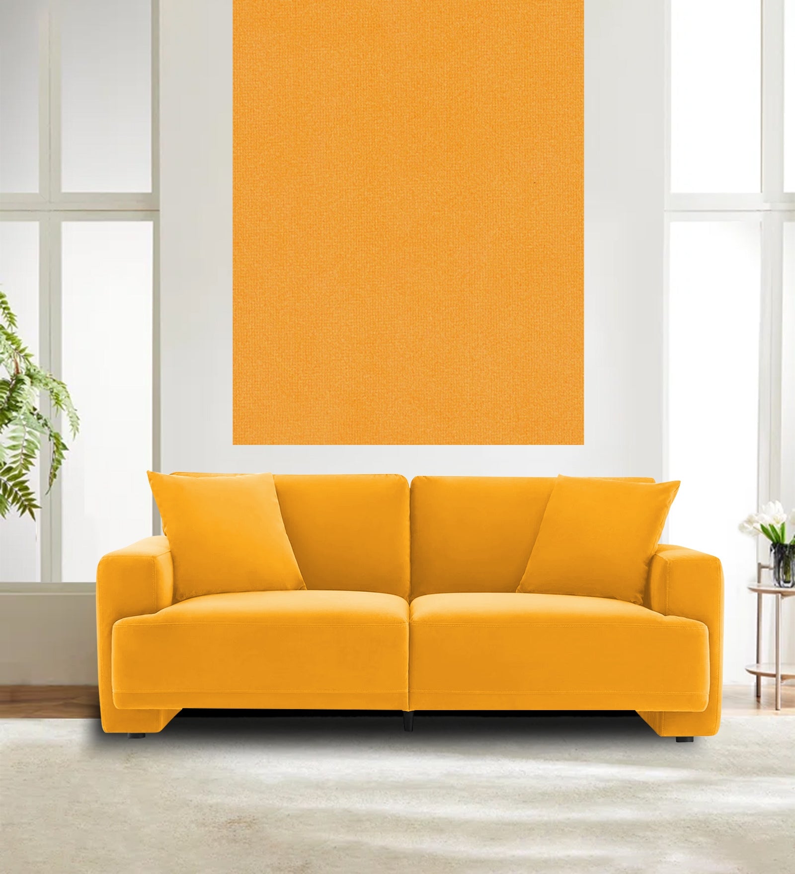 Velvet Mido Fabric Safforn Yellow 147 Code - Febonic Living