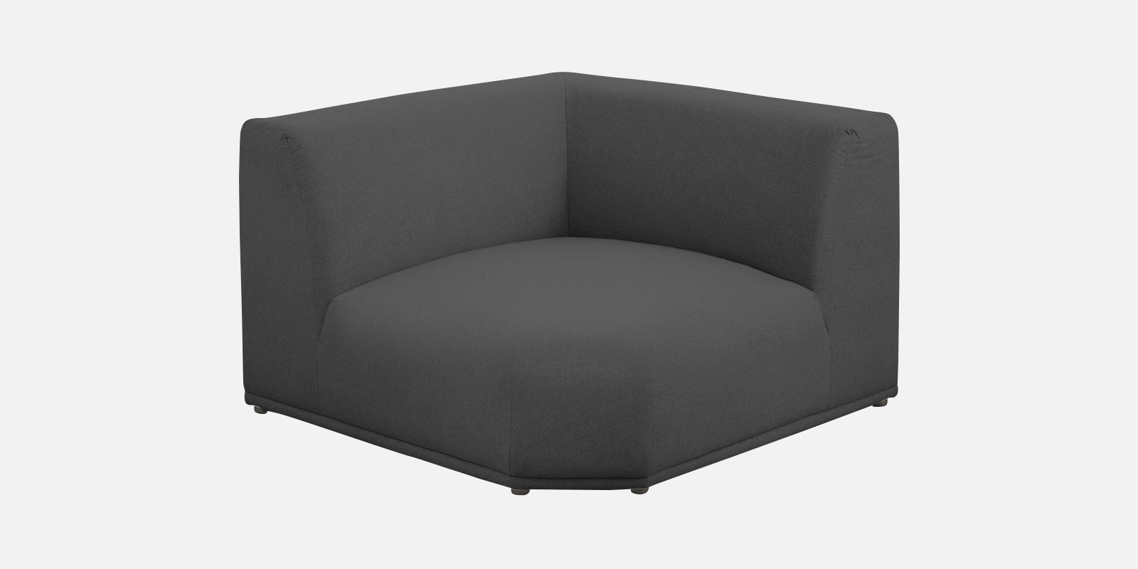 Adam Fabric LHS Sectional Sofa (3+Ottoman Lounger) In Charcoal Grey Colour - Febonic Living