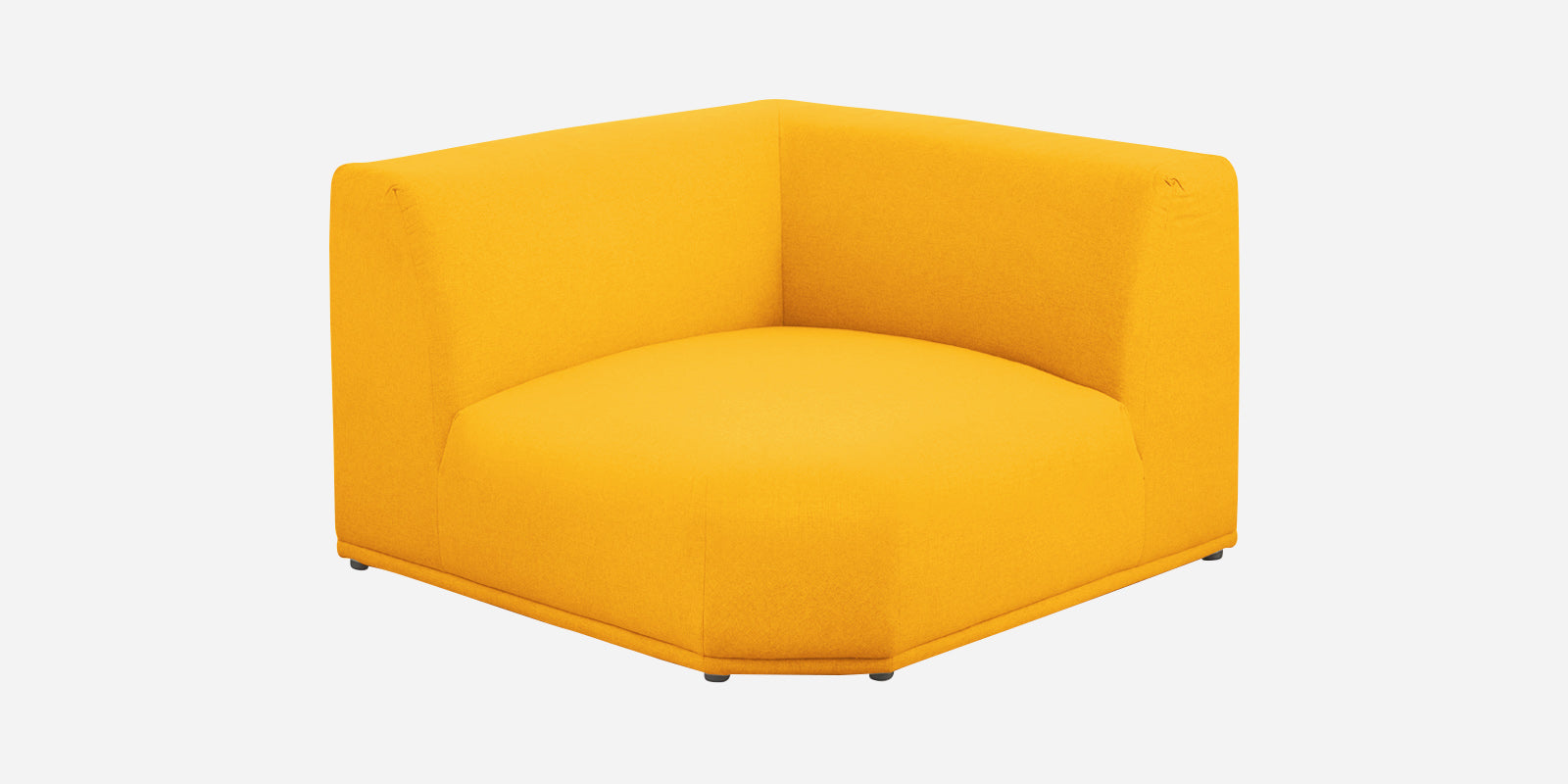 Adam Fabric LHS Sectional Sofa (3+Ottoman Lounger) In Bold Yellow Colour - Febonic Living