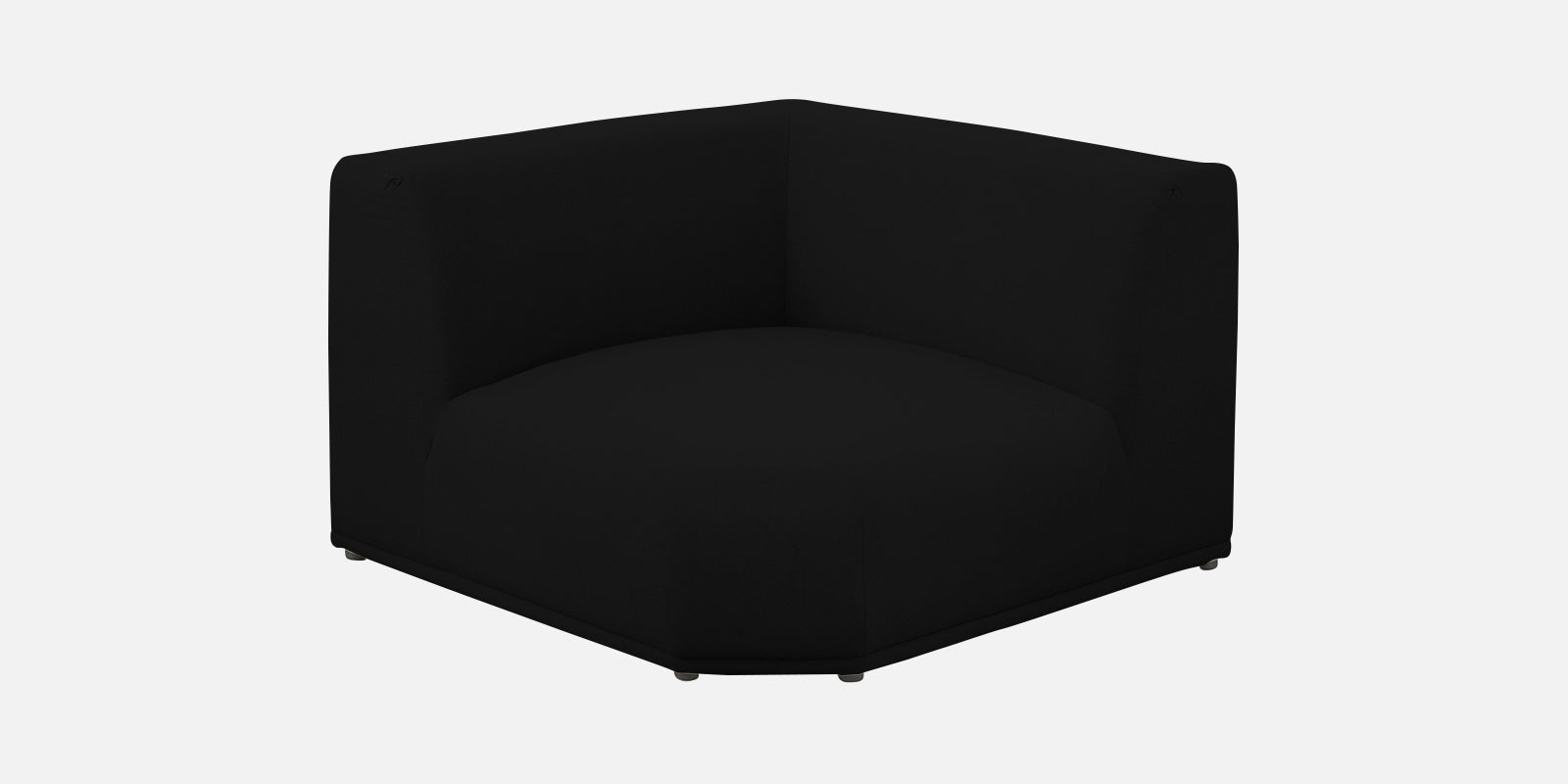 Adam Fabric RHS Sectional Sofa (3+Ottoman Lounger) In Zed Black Colour - Febonic Living