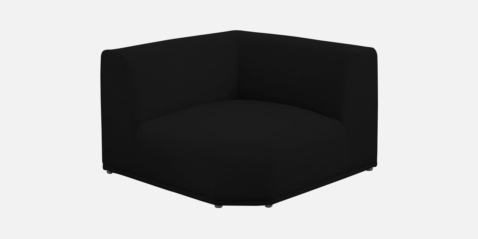 Adam Fabric LHS Sectional Sofa (3+Ottoman Lounger) In Zed Black Colour - Febonic Living
