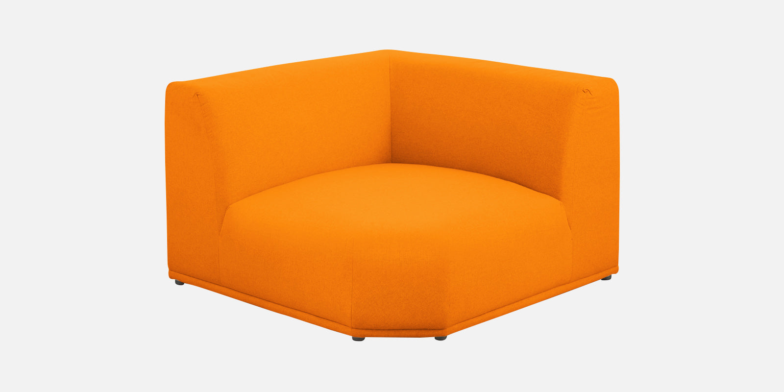 Adam Fabric LHS Sectional Sofa (3+Ottoman Lounger) In Vivid Orange Colour - Febonic Living