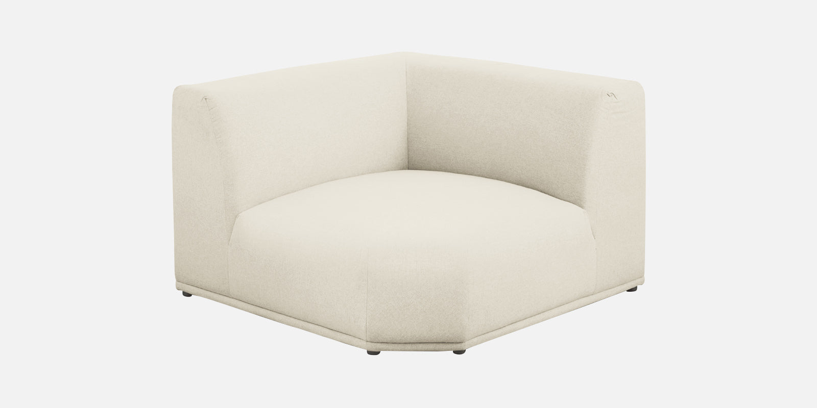 Adam Fabric LHS Sectional Sofa (3+Ottoman Lounger) In Ivory Cream Colour - Febonic Living