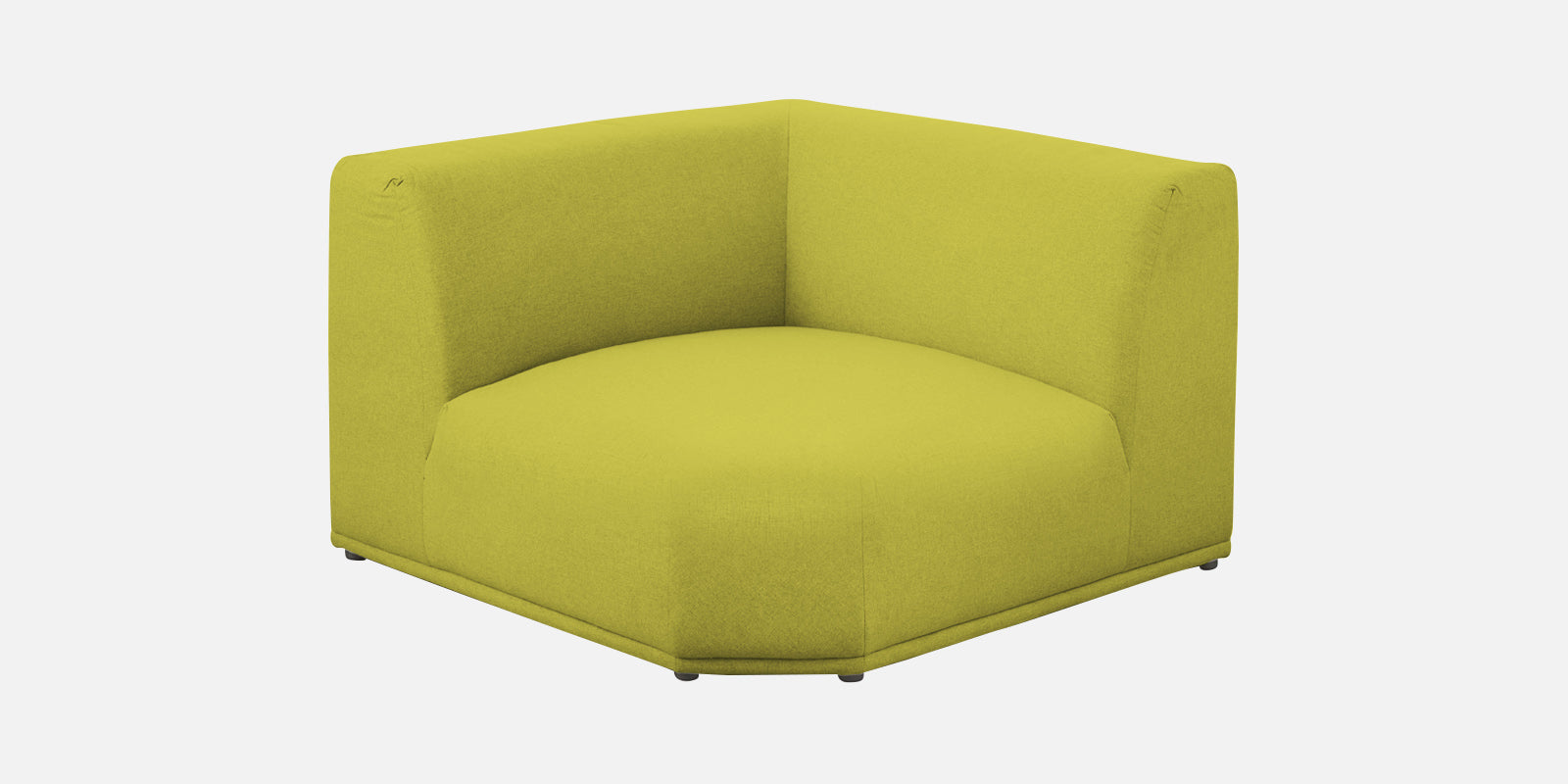 Adam Fabric RHS Sectional Sofa (3+Ottoman Lounger) In Parrot Green Colour - Febonic Living