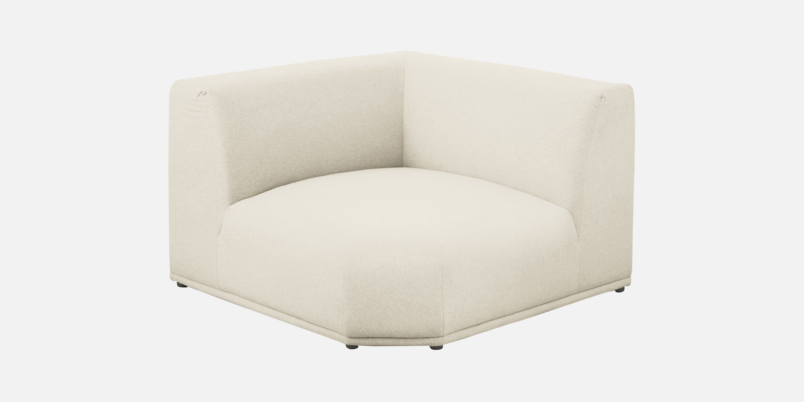 Adam Fabric RHS Sectional Sofa (3+Ottoman Lounger) In Ivory Cream Colour - Febonic Living