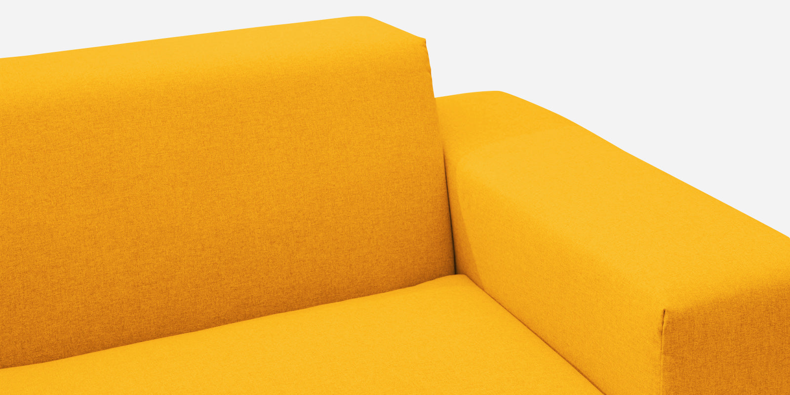 Adam Fabric RHS Sectional Sofa (3+Ottoman Lounger) In Bold Yellow Colour - Febonic Living