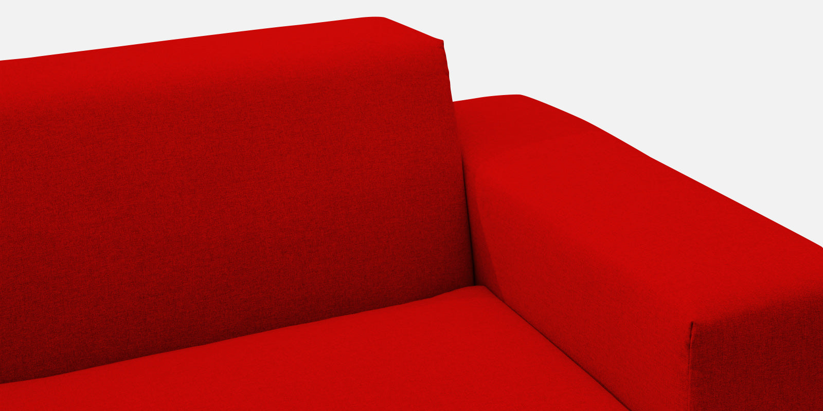 Adam Fabric RHS Sectional Sofa (3+Ottoman Lounger) In Ruby Red Colour - Febonic Living