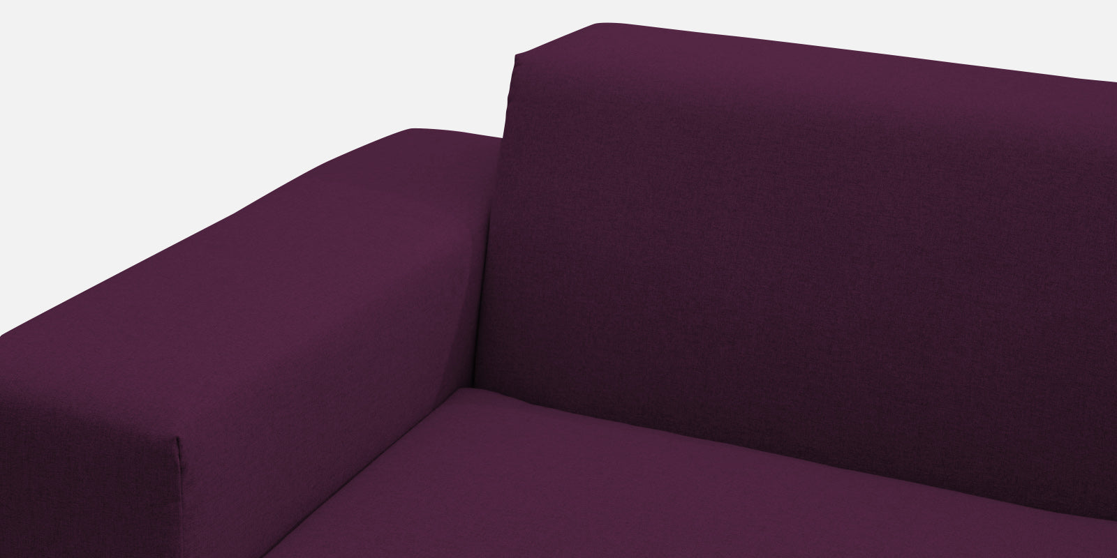 Adam Fabric LHS Sectional Sofa (3+Ottoman Lounger) In Greek Purple Colour - Febonic Living