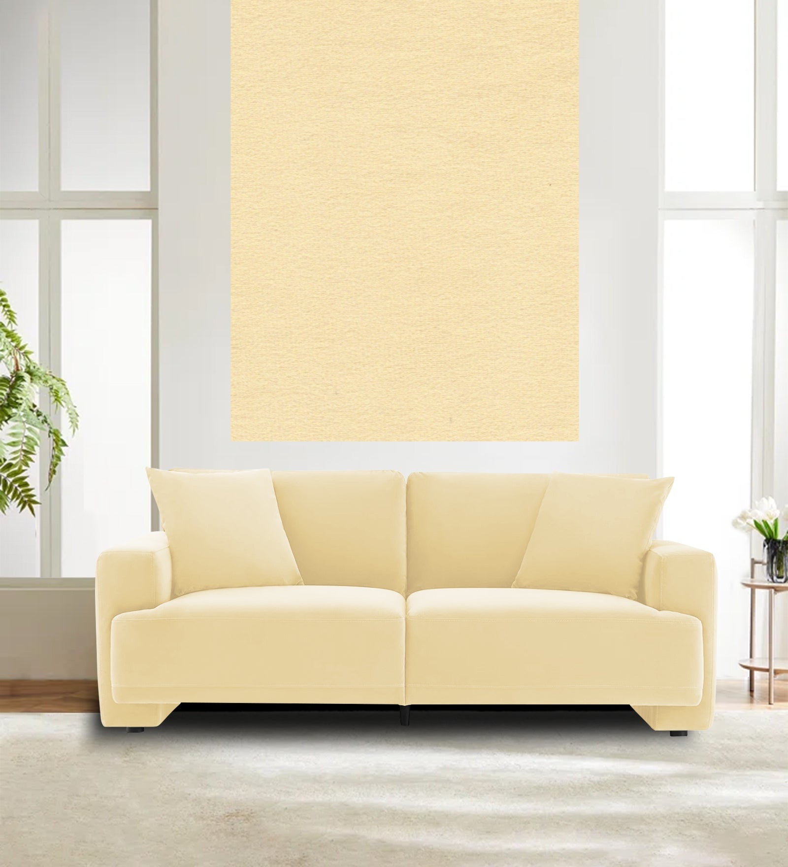 Velvet Mido Fabric Sandy Beige 134 Code - Febonic Living