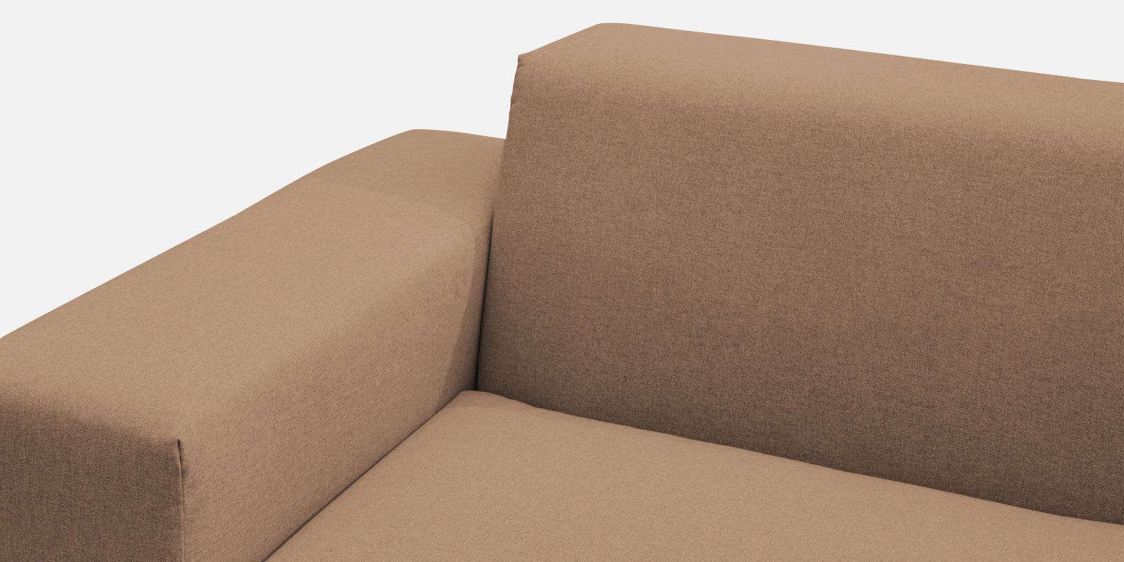 Adam Fabric LHS Sectional Sofa (3+Ottoman Lounger) In Cookie Beige Colour - Febonic Living
