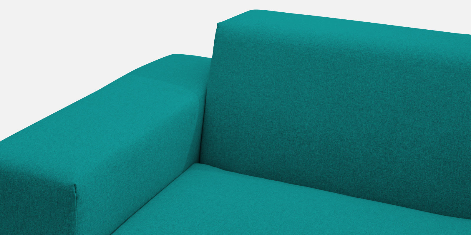Adam Fabric LHS Sectional Sofa (3+Ottoman Lounger) In Sea green Colour - Febonic Living