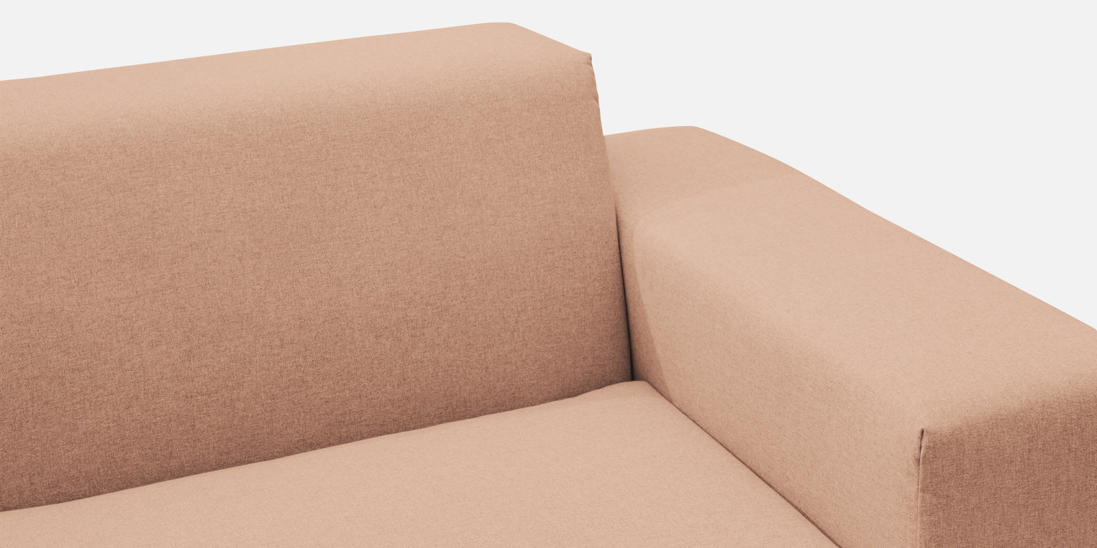 Adam Fabric RHS Sectional Sofa (3+Ottoman Lounger) In Cosmic Beige Colour - Febonic Living