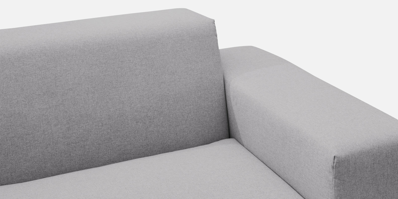 Adam Fabric RHS Sectional Sofa (3+Ottoman Lounger) In Lit Grey Colour - Febonic Living