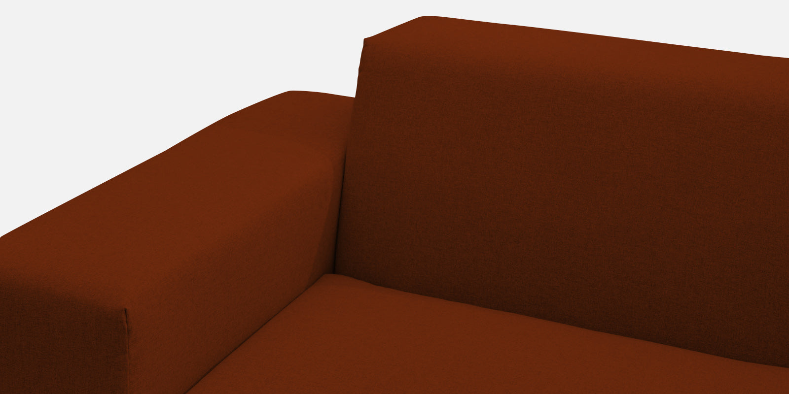 Adam Fabric LHS Sectional Sofa (3+Ottoman Lounger) In Burnt Orange Colour - Febonic Living