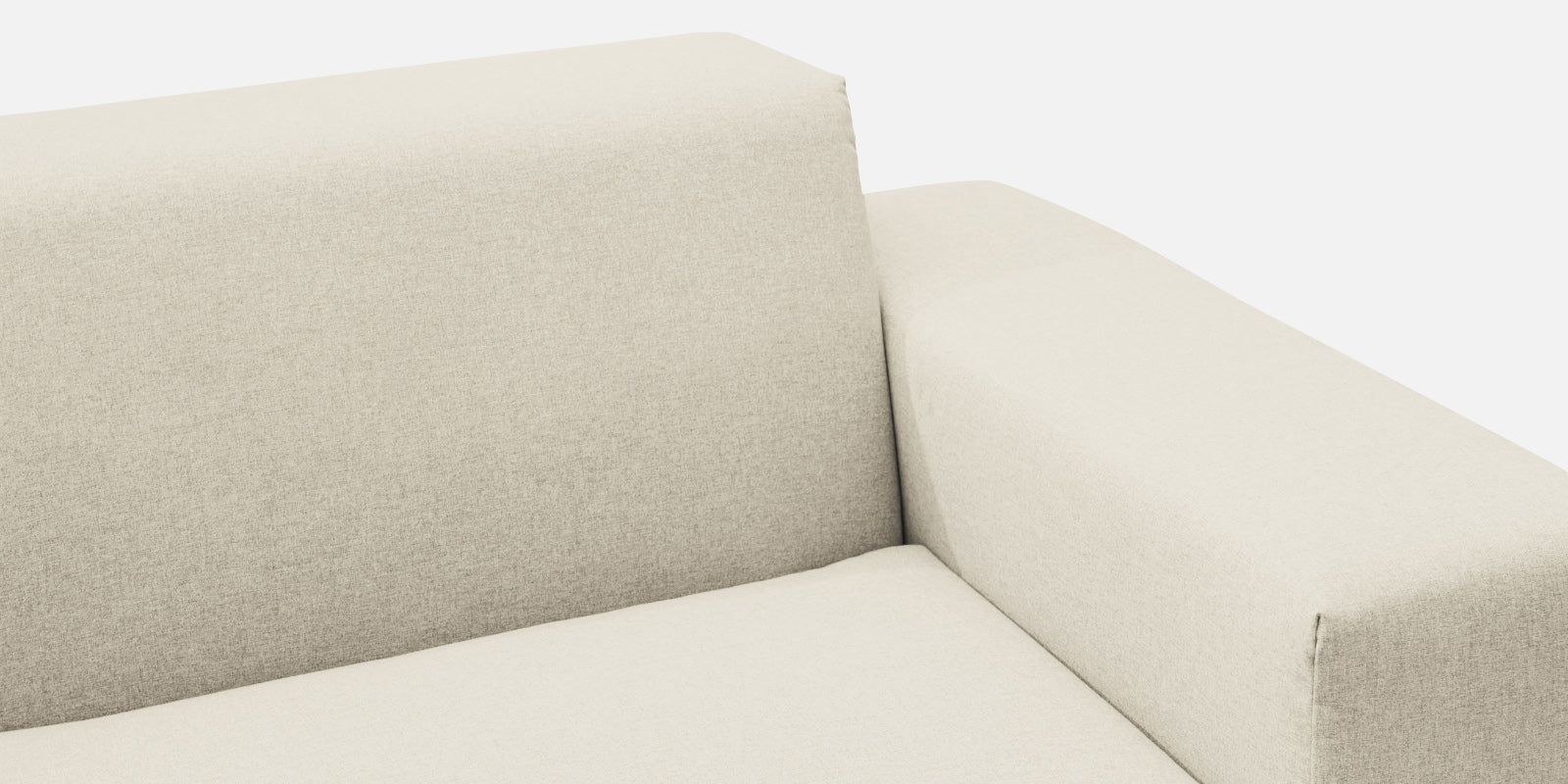 Adam Fabric RHS Sectional Sofa (3+Ottoman Lounger) In Ivory Cream Colour - Febonic Living