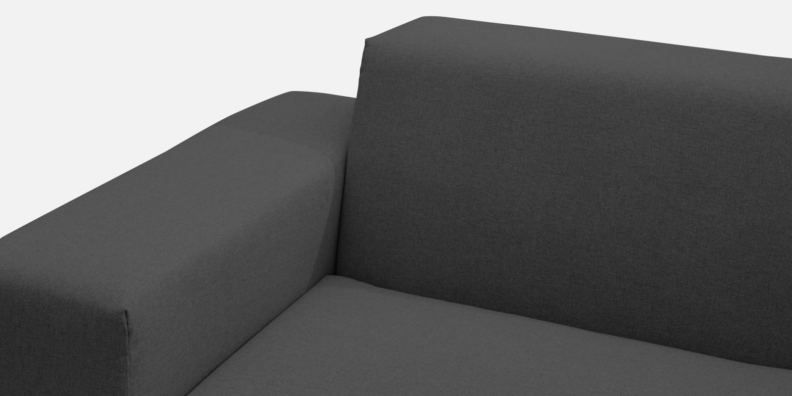 Adam Fabric LHS Sectional Sofa (3+Ottoman Lounger) In Charcoal Grey Colour - Febonic Living