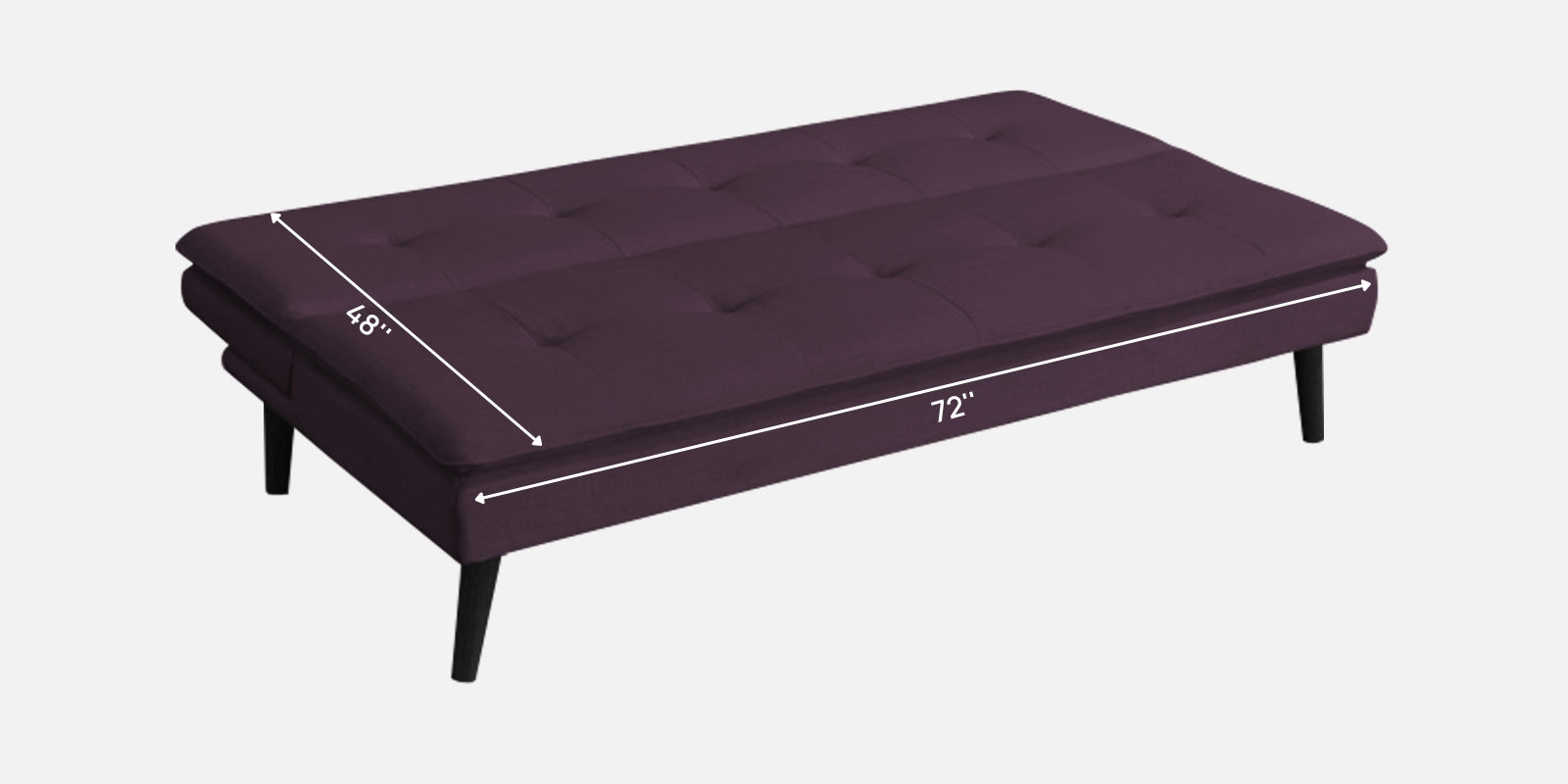 Toner Fabric 3 Seater Convertible Sofa Cum Bed In Greek Purple Colour