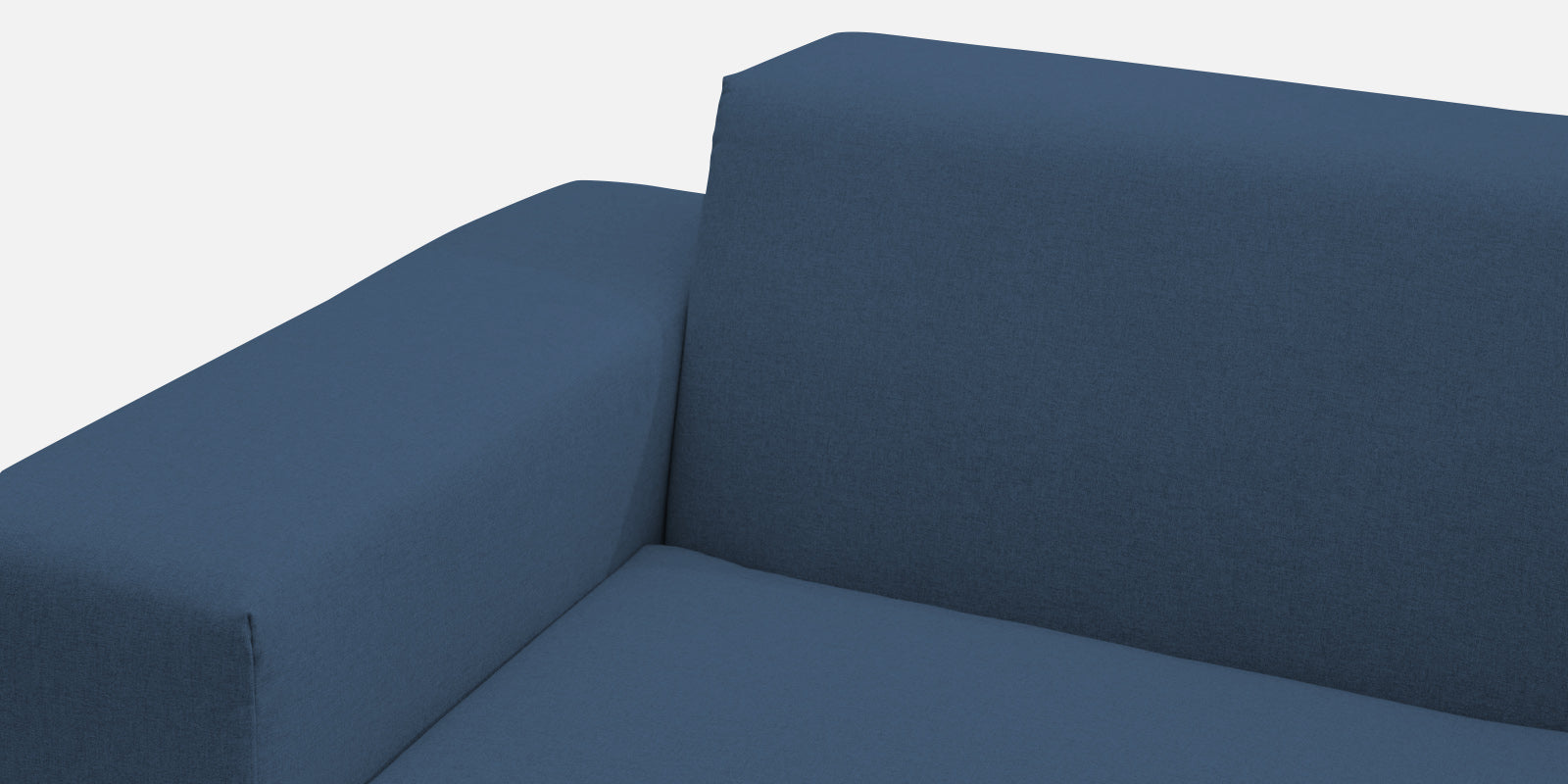 Adam Fabric LHS Sectional Sofa (3+Ottoman Lounger) In Light Blue Colour - Febonic Living