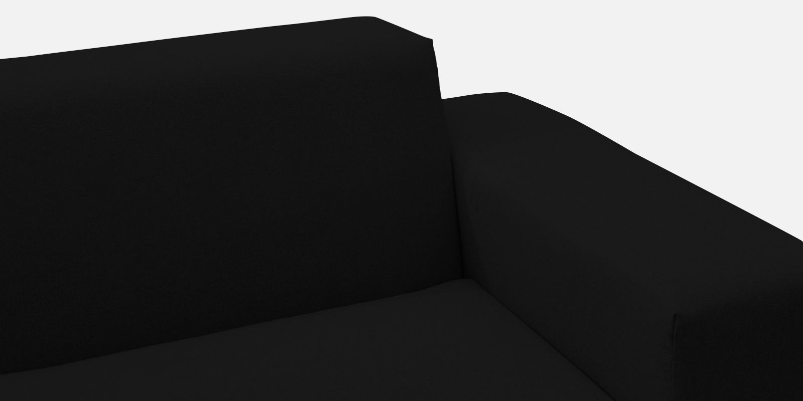 Adam Fabric RHS Sectional Sofa (3+Ottoman Lounger) In Zed Black Colour - Febonic Living