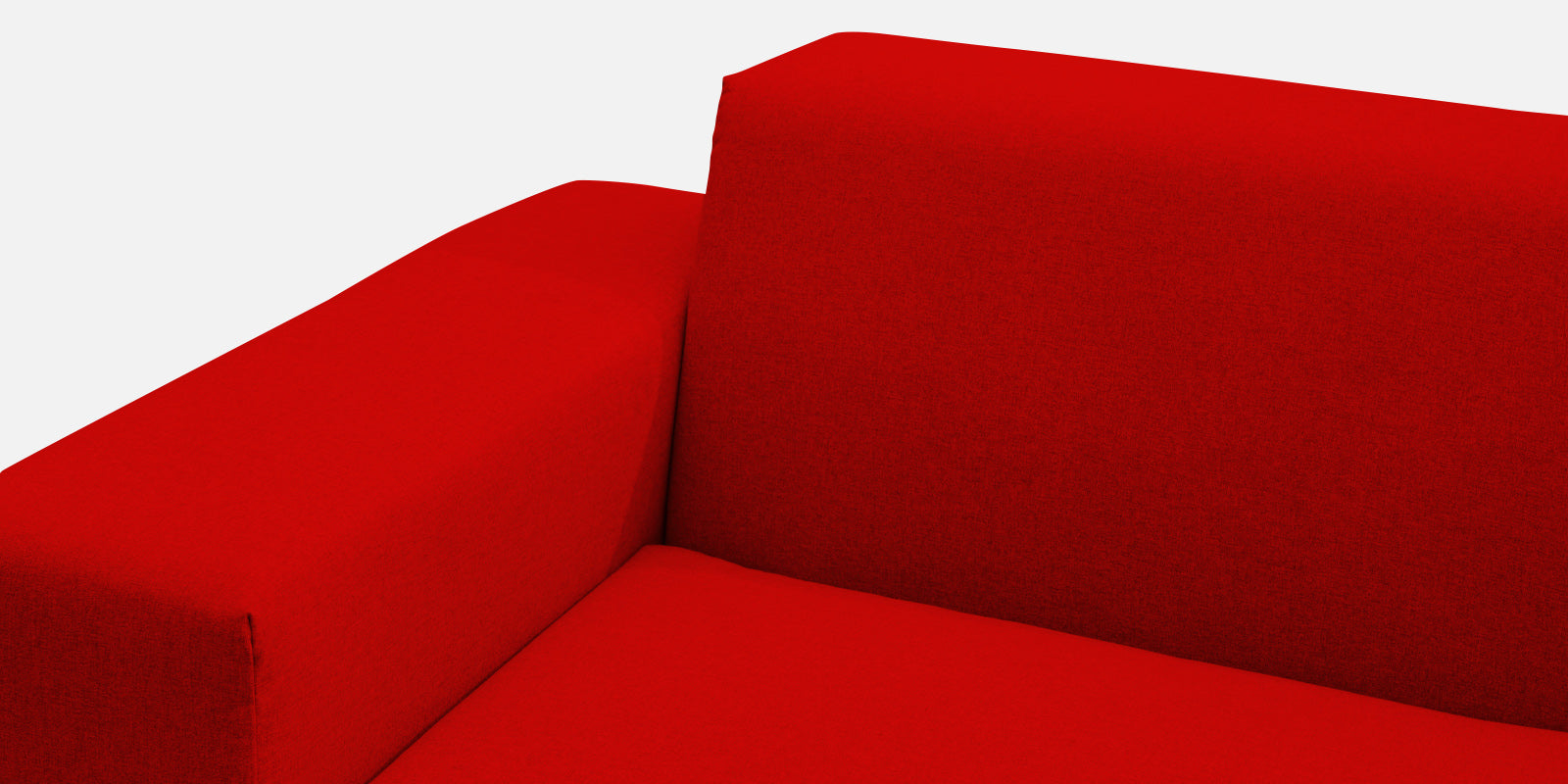 Adam Fabric LHS Sectional Sofa (3+Ottoman Lounger) In Ruby Red Colour - Febonic Living
