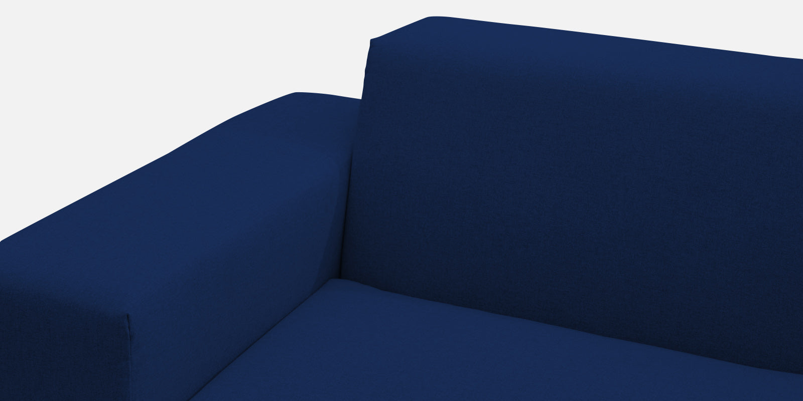 Adam Fabric LHS Sectional Sofa (3+Ottoman Lounger) In Royal Blue Colour - Febonic Living