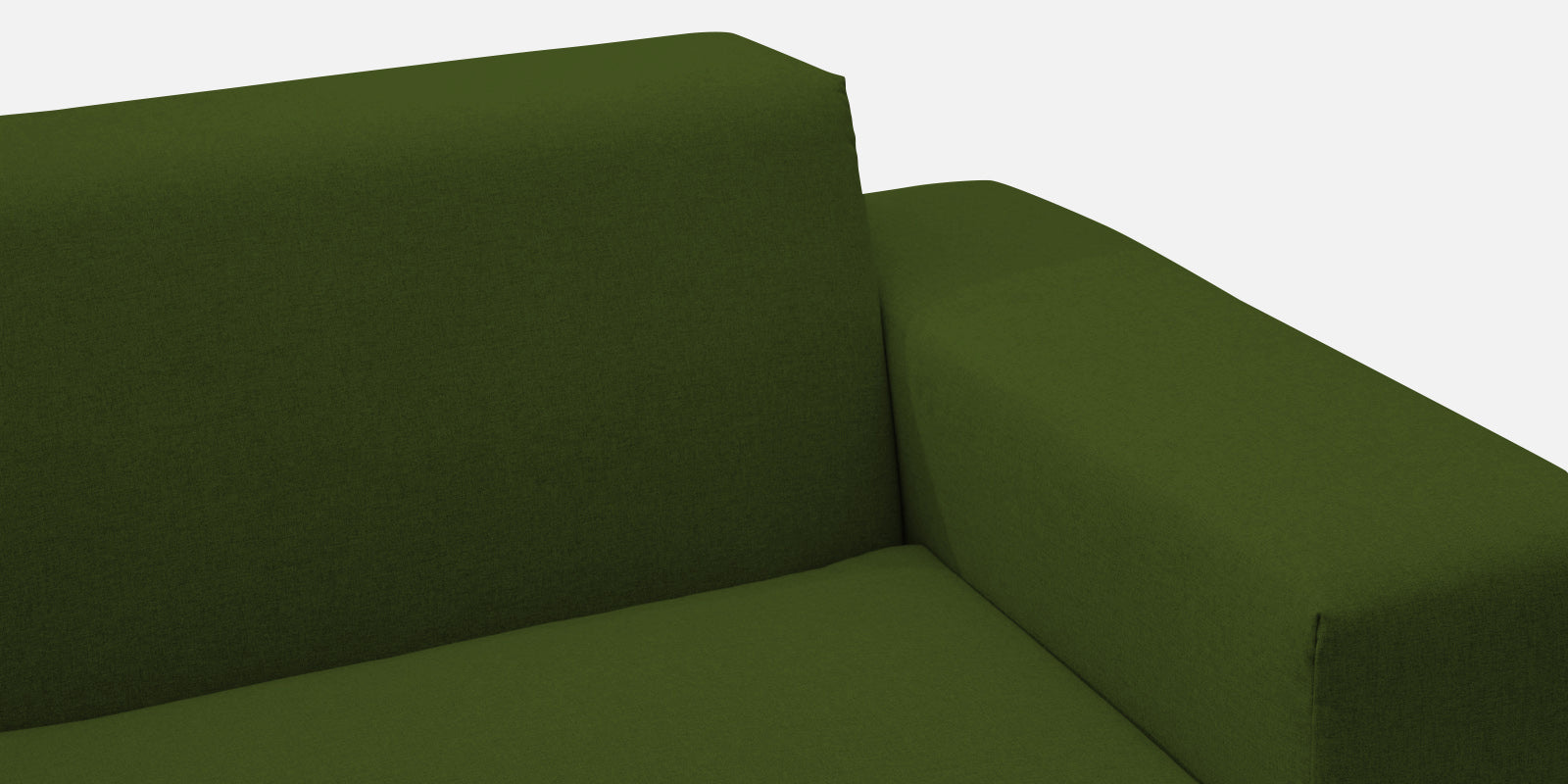 Adam Fabric RHS Sectional Sofa (3+Ottoman Lounger) In Olive Green Colour - Febonic Living