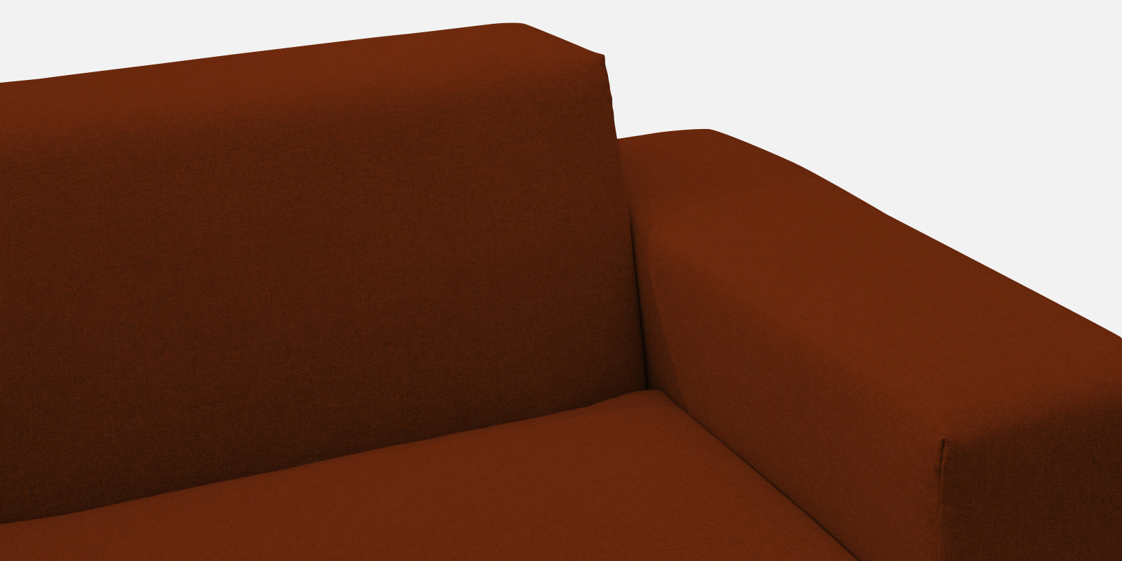Adam Fabric RHS Sectional Sofa (3+Ottoman Lounger) In Burnt Orange Colour - Febonic Living