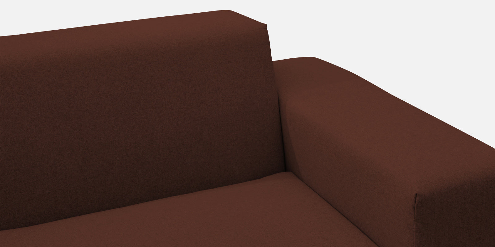 Adam Fabric RHS Sectional Sofa (3+Ottoman Lounger) In Coffee Brown Colour - Febonic Living