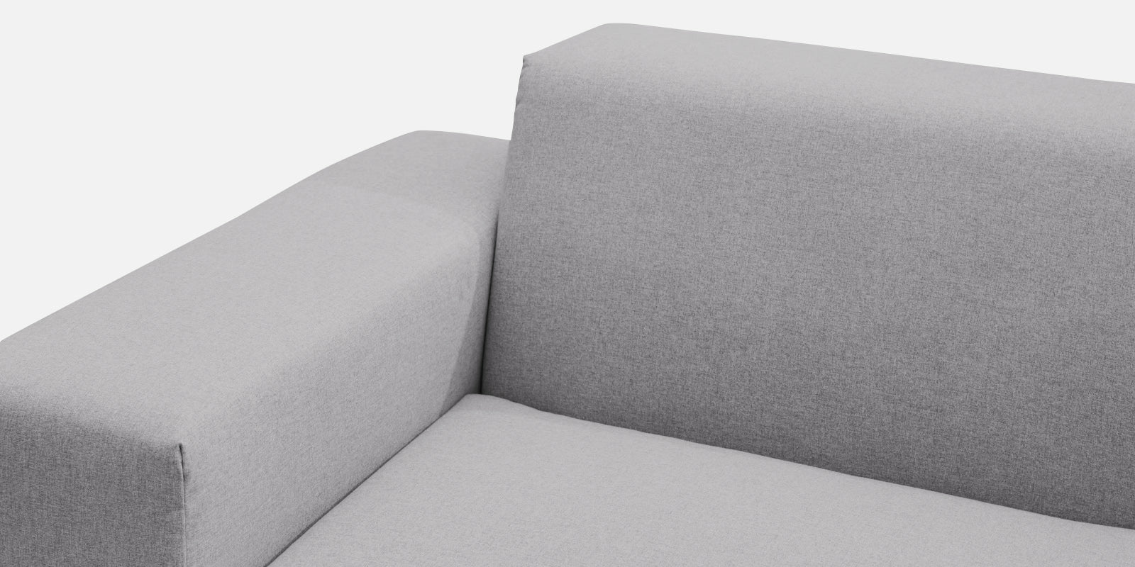 Adam Fabric LHS Sectional Sofa (3+Ottoman Lounger) In Lit Grey Colour - Febonic Living