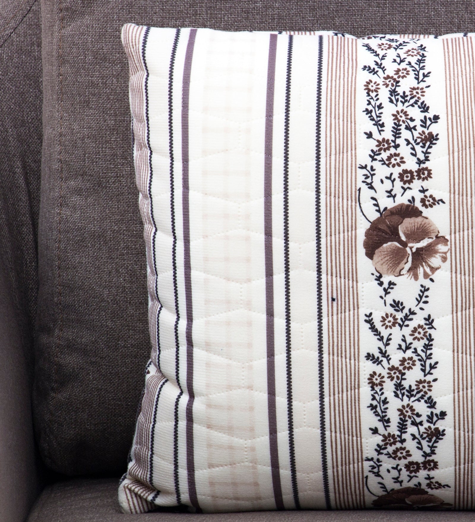 Cindy Fabric Arm Chair In Coffee Brown Colour - Febonic Living